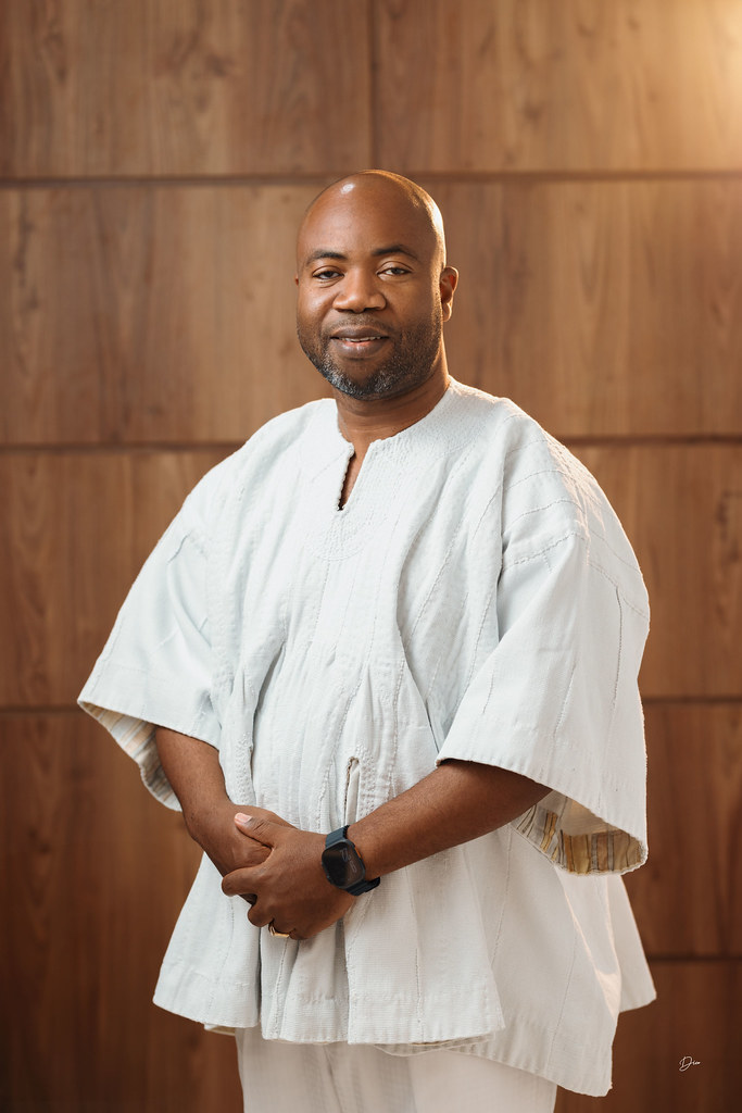 Samson Deen wearing traditional attire