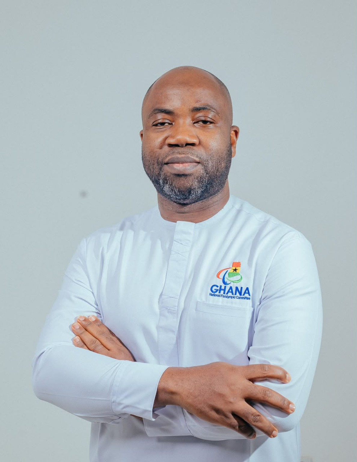 Samson Deen in an NPC Ghana shirt